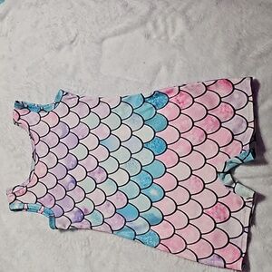 Size Mermaid scale print leotard
